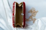Crimson Embroidered Bridal Clutch - Image 3